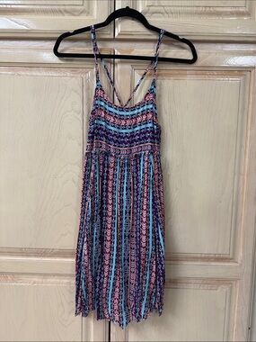 Altar'd State Navy, Red & Light Blue Striped Printed Sundress